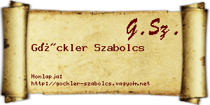 Göckler Szabolcs névjegykártya